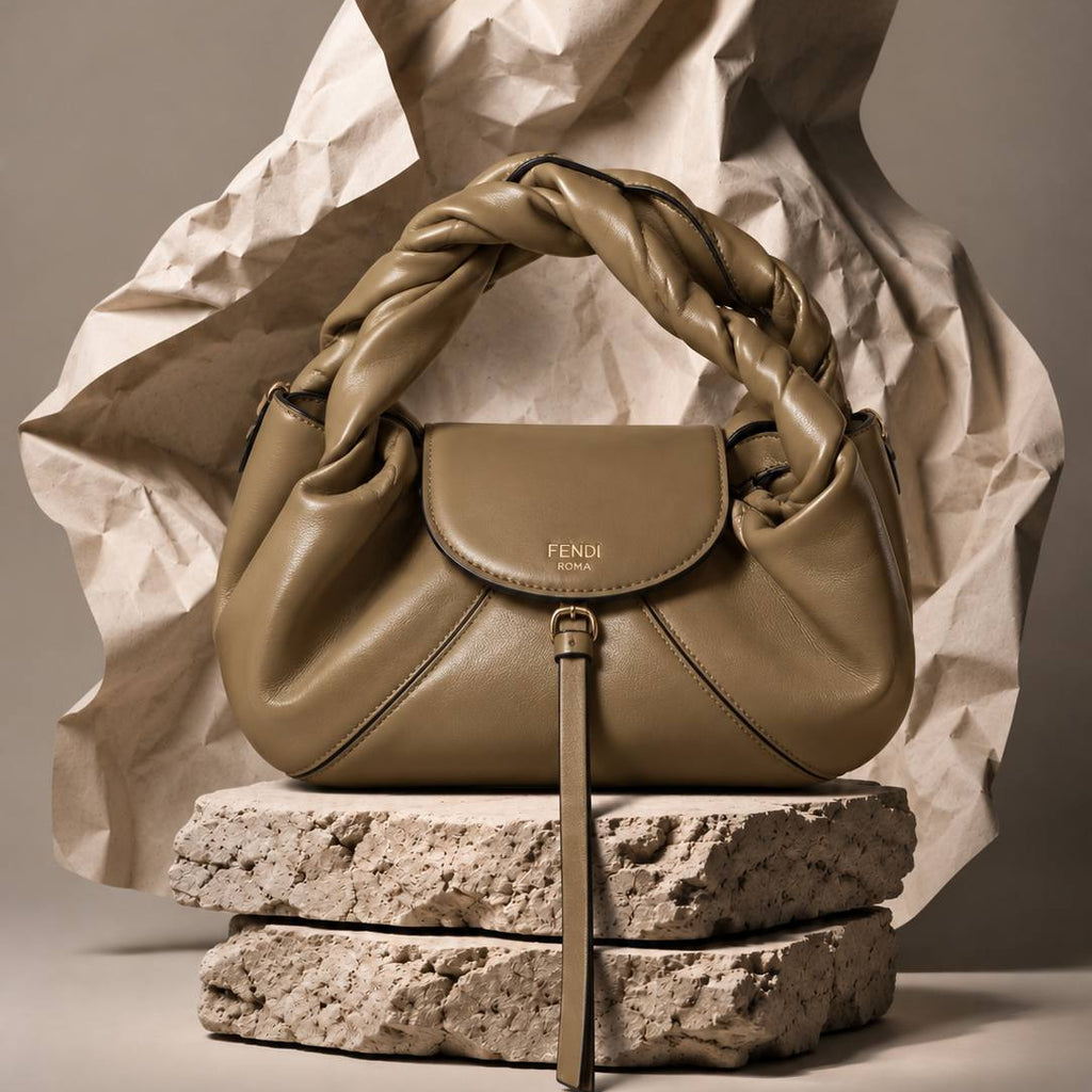 Fendi Roma Braided Handle Leather Bag