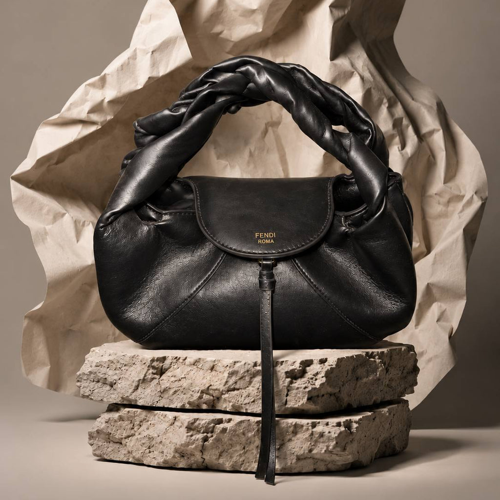 Fendi Roma Braided Handle Leather Bag