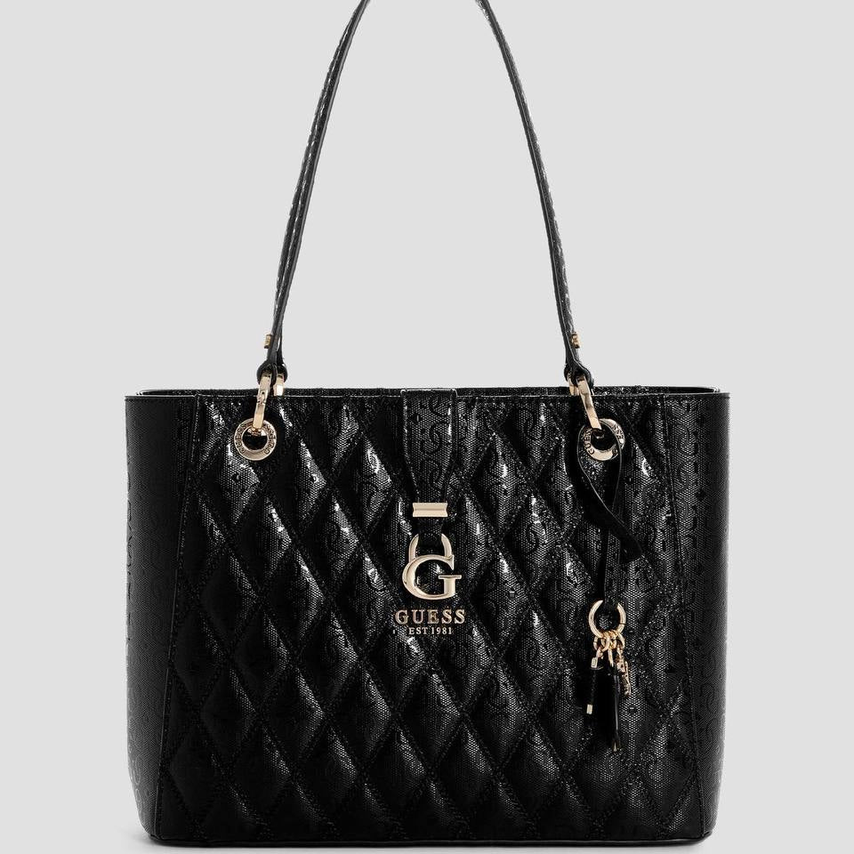 GUESS Chic Tote Bag 👜⚪🖤 Beige Accent
