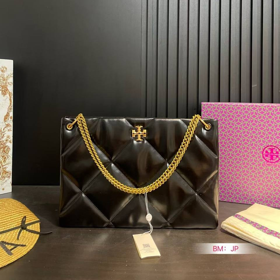 Tory Burch: Chic Colorblock Tote 💚🤍🖤❤️