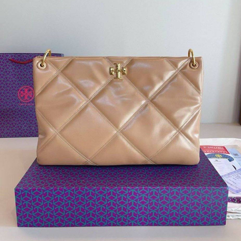Tory Burch: Chic Colorblock Tote 💚🤍🖤❤️