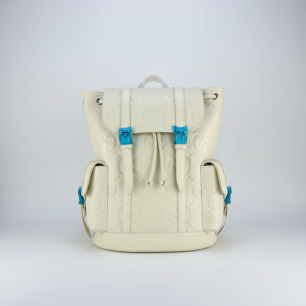 Gucci Embossed GG Leather Backpack with Buckle Closures 🎒✨