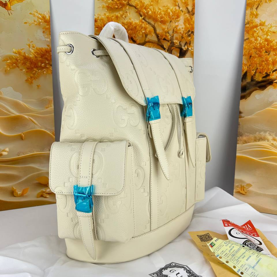 Gucci Embossed GG Leather Backpack with Buckle Closures 🎒✨