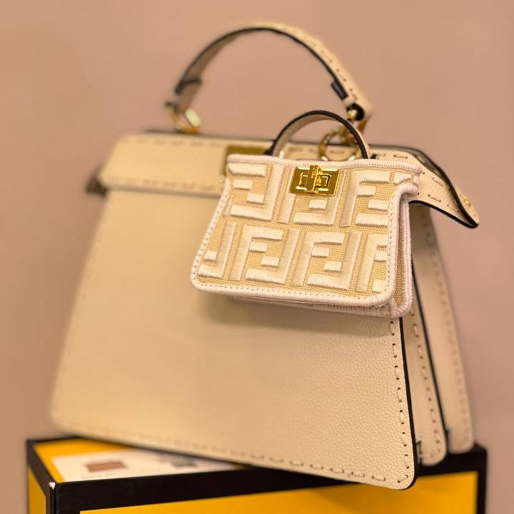 Fendi Handbag with Matching Mini Pouch Set 👜✨