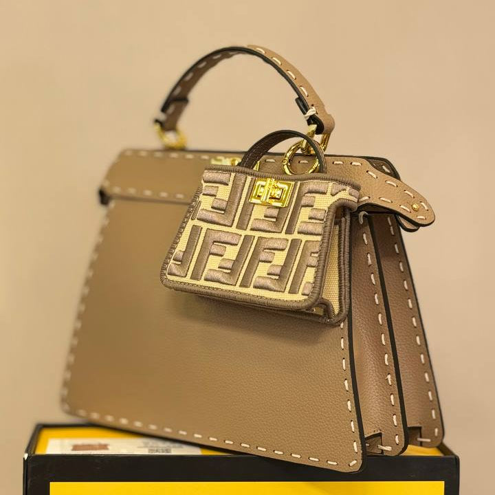 Fendi Handbag with Matching Mini Pouch Set 👜✨