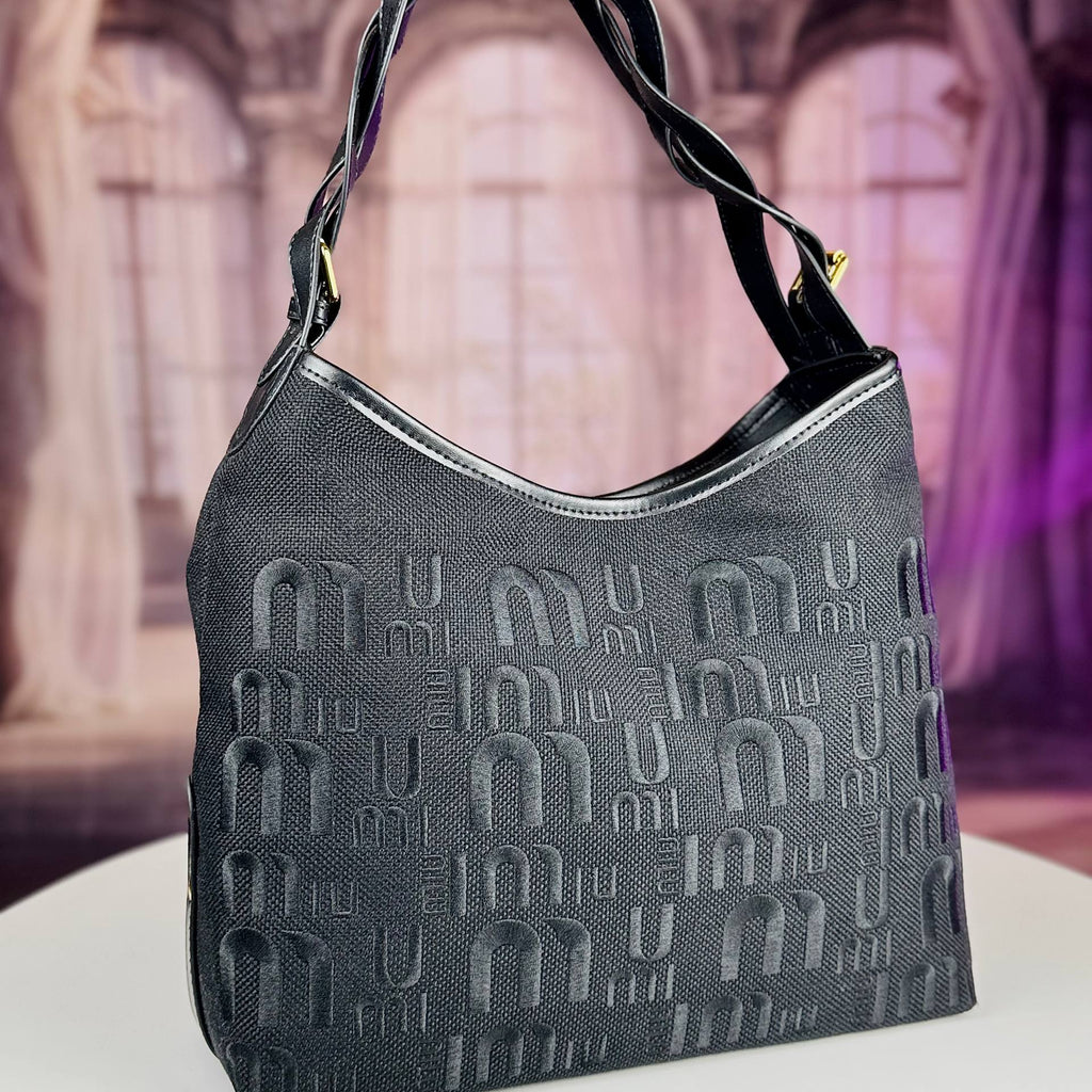 Miu Miu Monogram Fabric Shoulder Bag with Braided Handle 👜✨