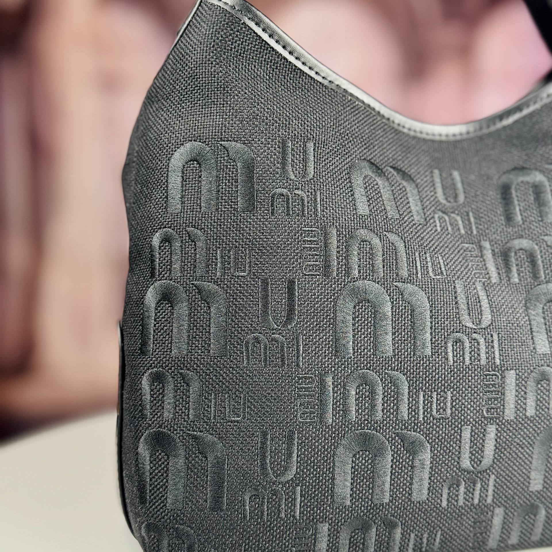 Miu Miu Monogram Fabric Shoulder Bag with Braided Handle 👜✨