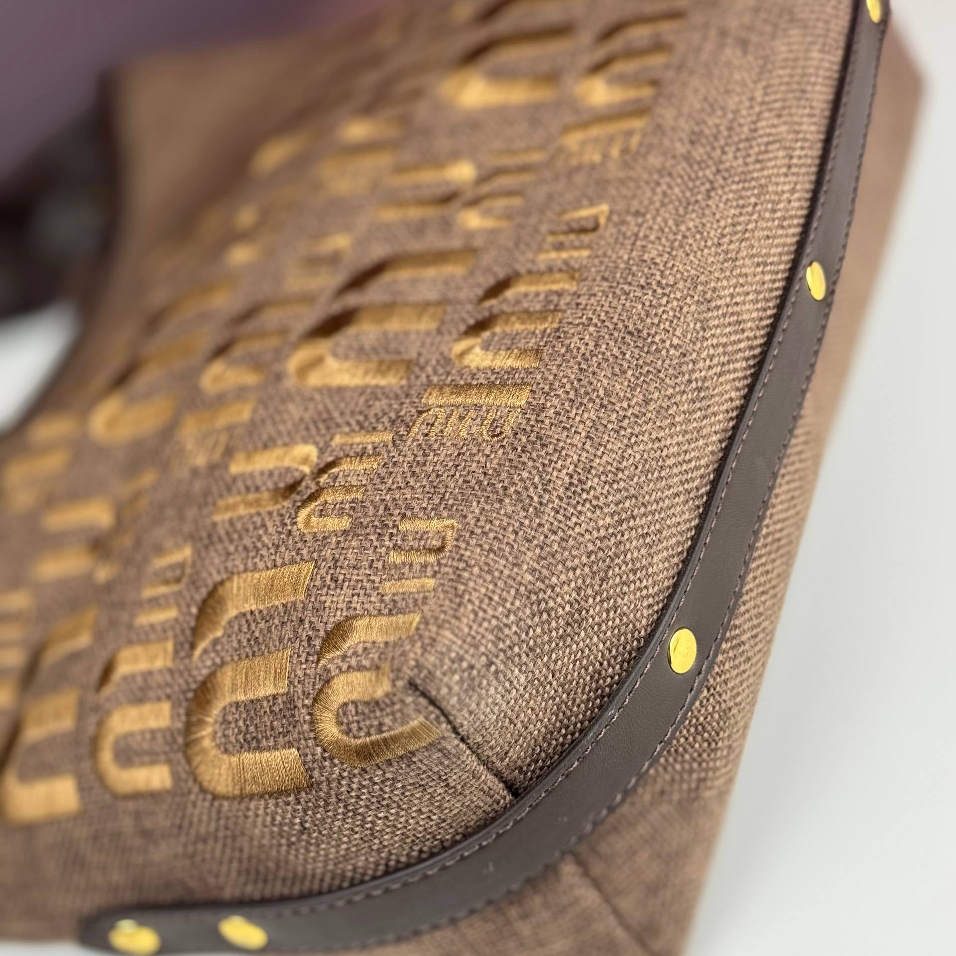 Miu Miu Monogram Fabric Shoulder Bag with Braided Handle 👜✨