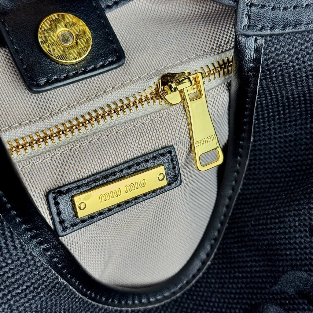 Miu Miu Monogram Fabric Shoulder Bag with Braided Handle 👜✨