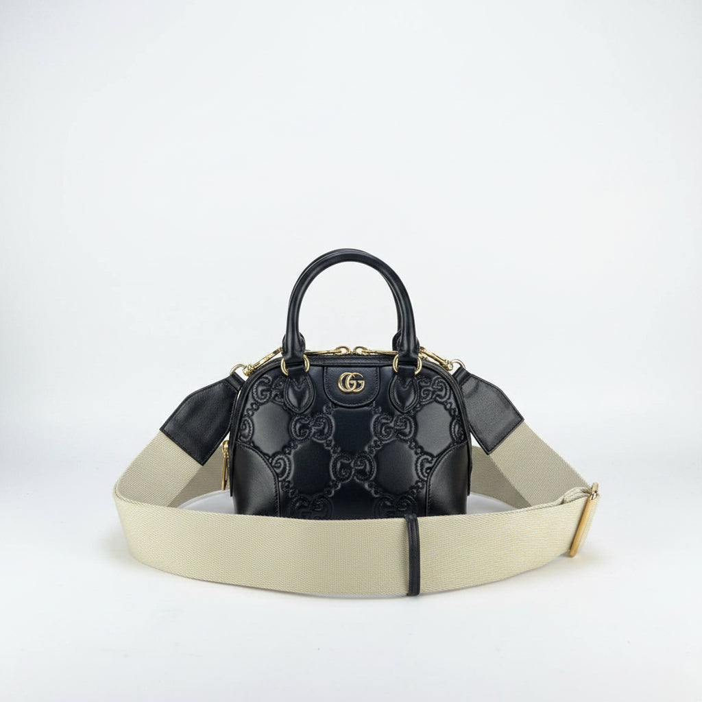Gucci Embossed GG Black Mini Bag with Detachable Strap 🖤✨