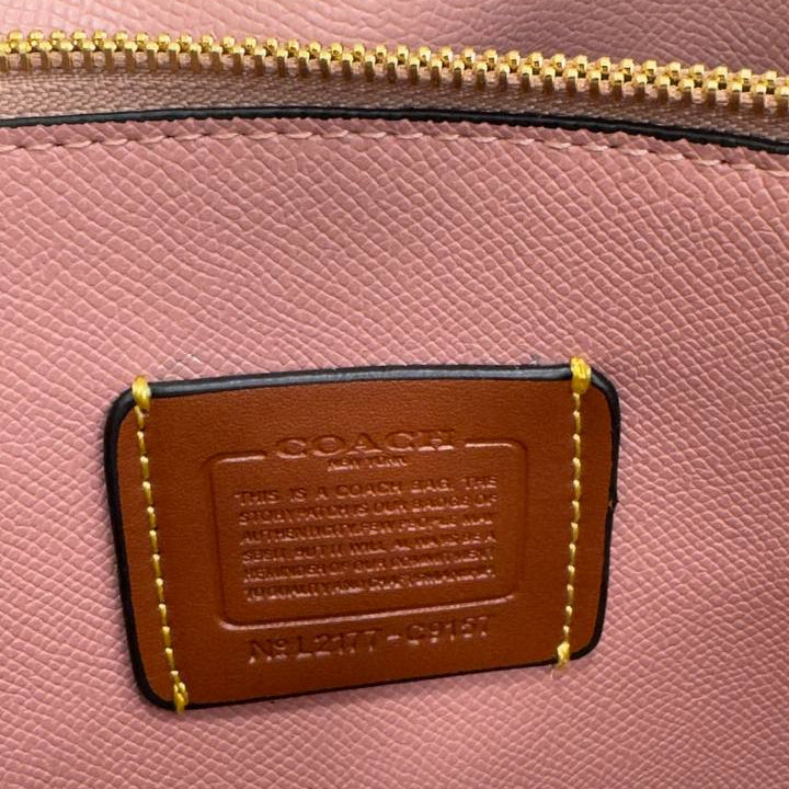 Coach Signature C Pink Tote with Floral Charm 🌸👜