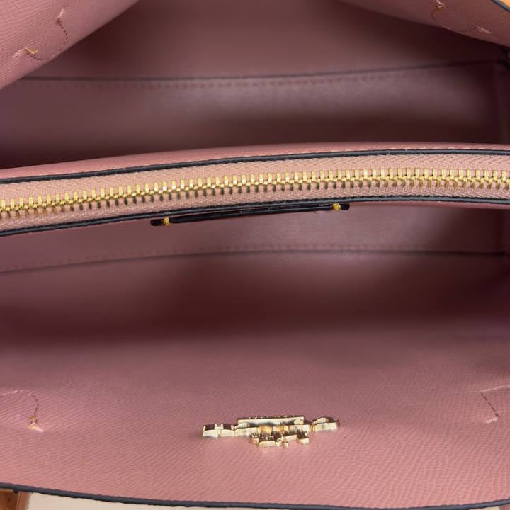 Coach Signature C Pink Tote with Floral Charm 🌸👜