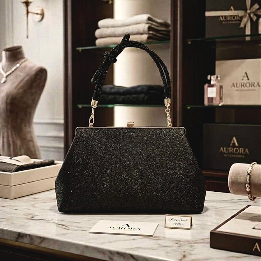 Elegance Glitter Evening Bag with Knot Handle and Chain Strap ✨👜