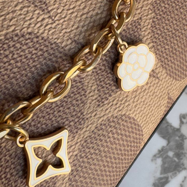 Coach Signature Flower Charm Bag Set with Matching Card Holder 🌸👜