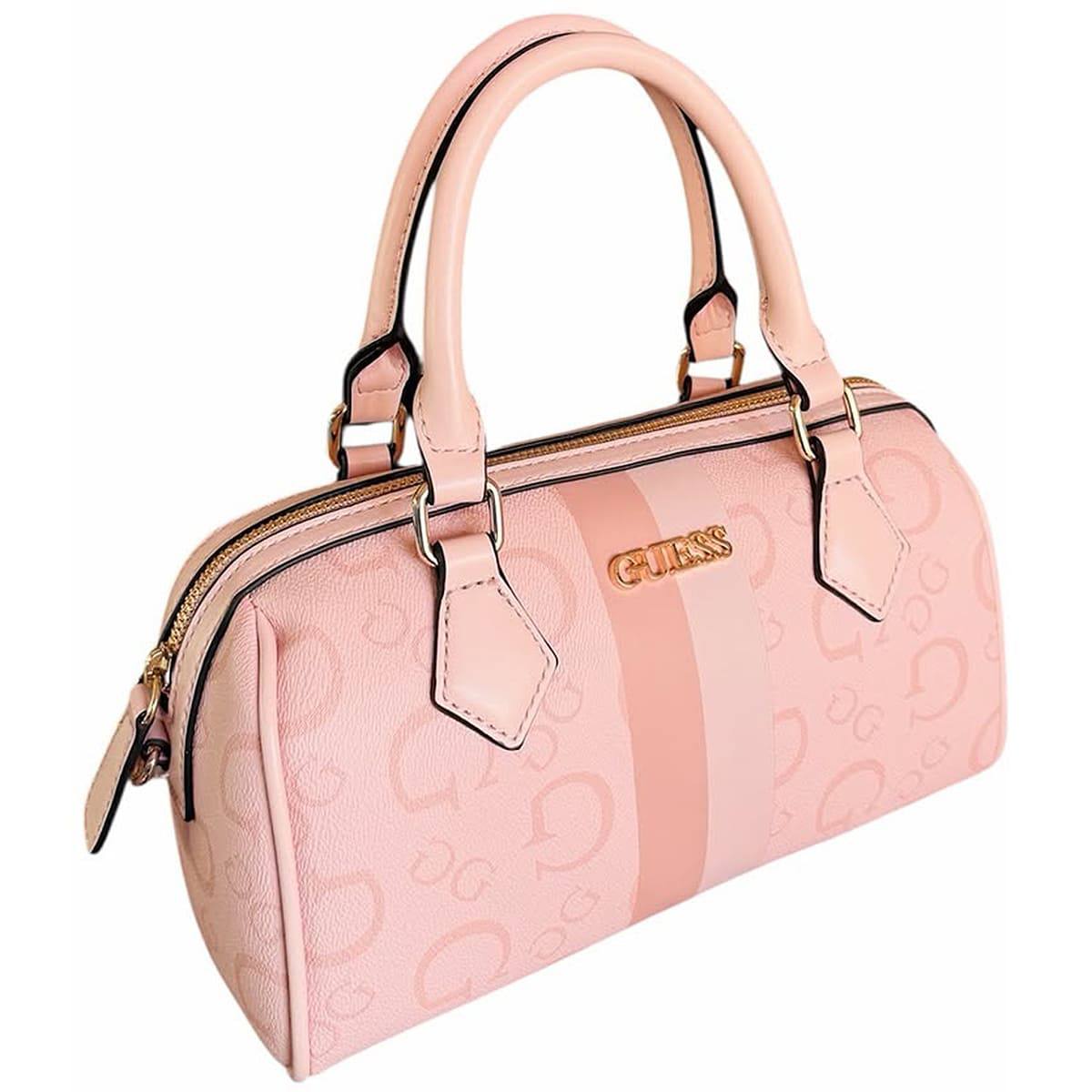 Guess Pink Logo Pattern Satchel Handbag 🌸👜