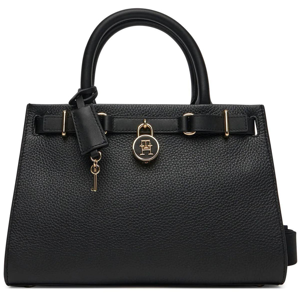 Tommy Hilfiger Leather Satchel with Gold-Tone Lock Detail 👜✨