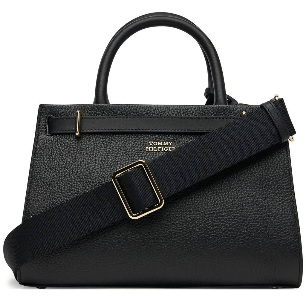 Tommy Hilfiger Leather Satchel with Gold-Tone Lock Detail 👜✨