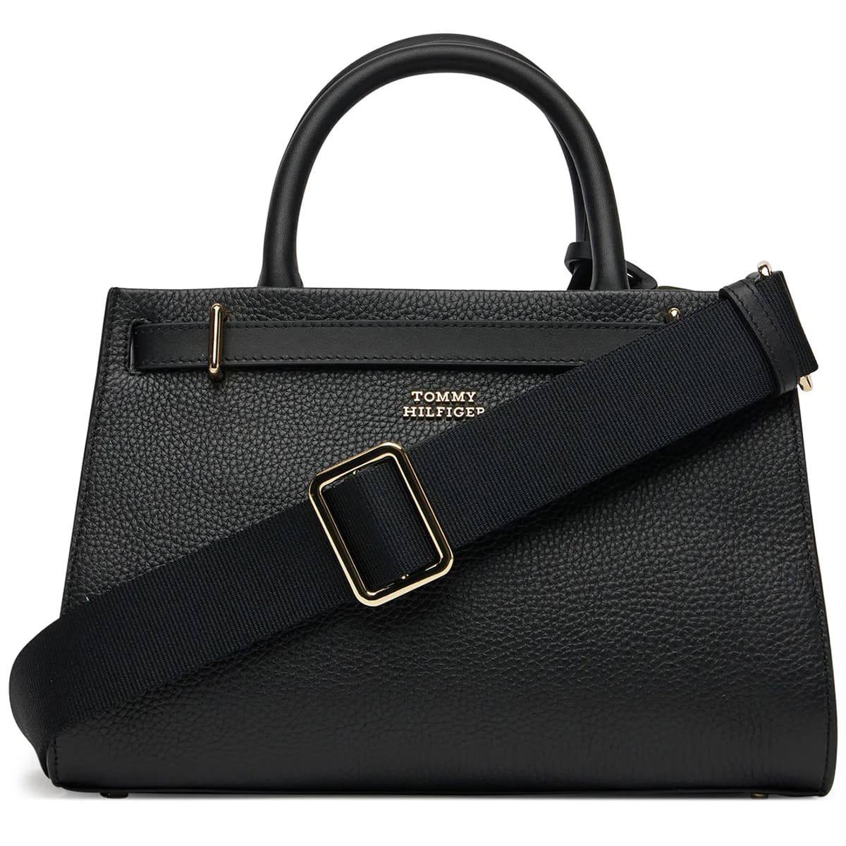 Tommy Hilfiger Leather Satchel with Gold-Tone Lock Detail 👜✨