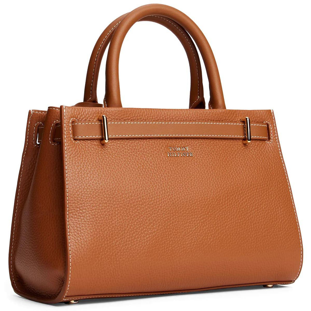 Tommy Hilfiger Leather Satchel with Gold-Tone Lock Detail 👜✨