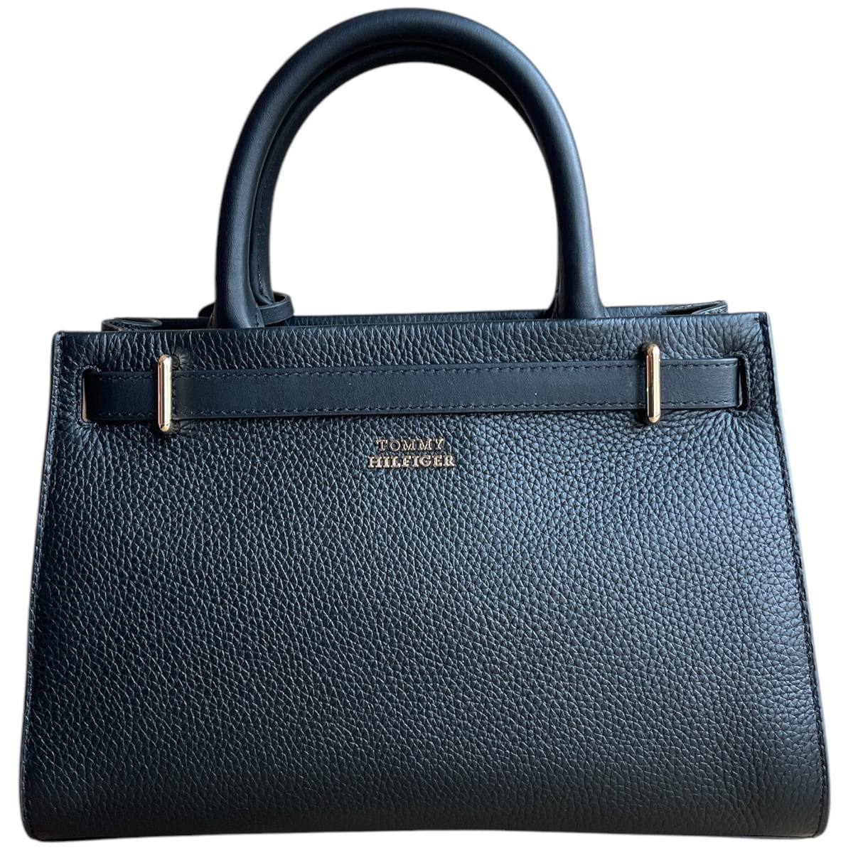 Tommy Hilfiger Leather Satchel with Gold-Tone Lock Detail 👜✨