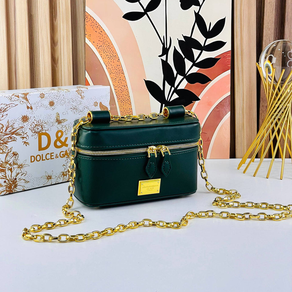Dolce & Gabbana Style Box Bag with Gold Chain Strap ✨👜