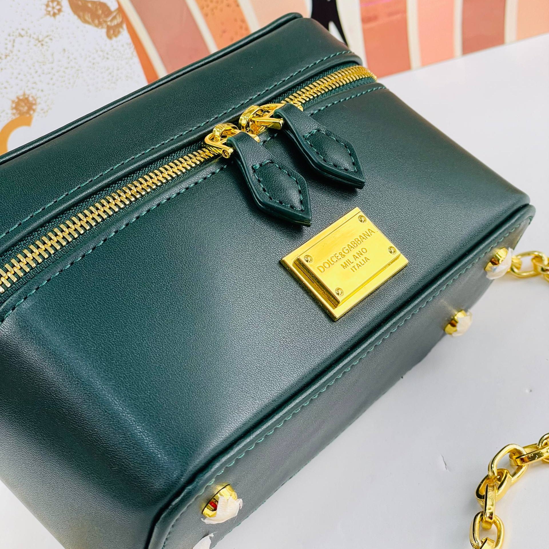Dolce & Gabbana Style Box Bag with Gold Chain Strap ✨👜