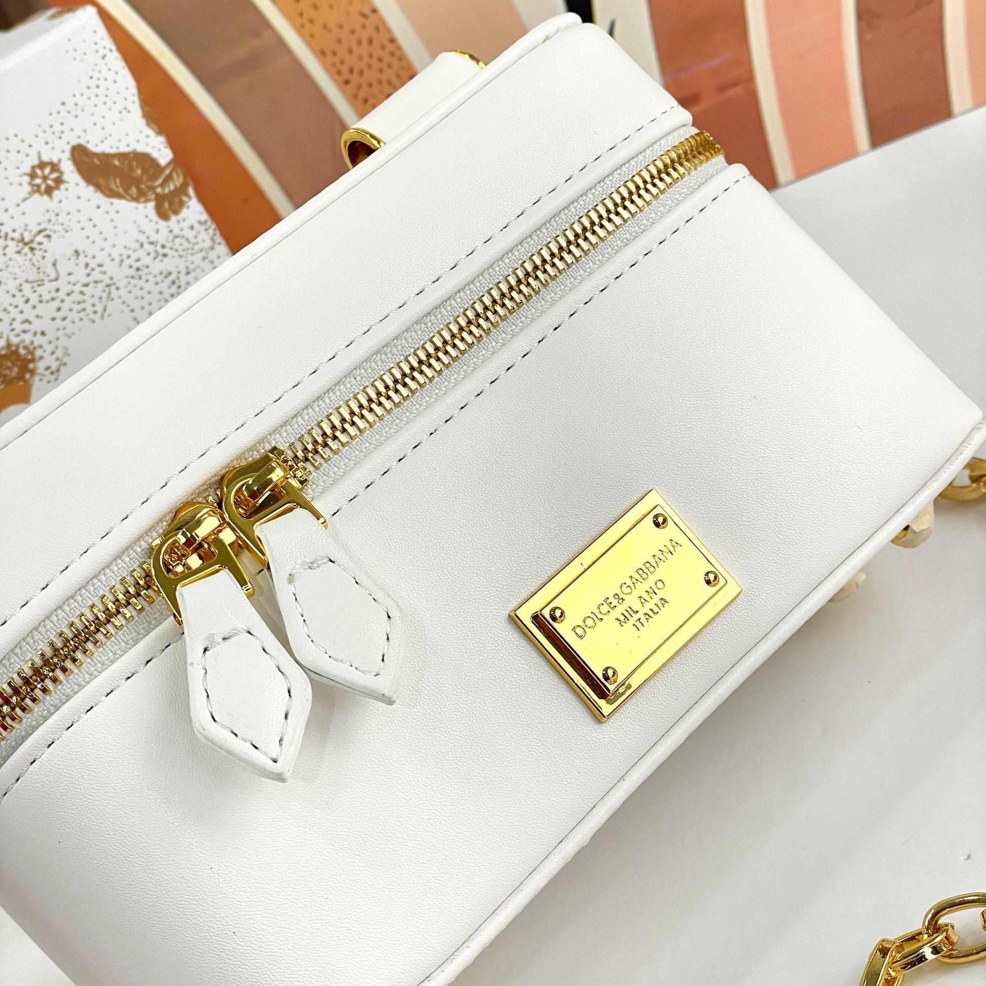 Dolce & Gabbana Style Box Bag with Gold Chain Strap ✨👜