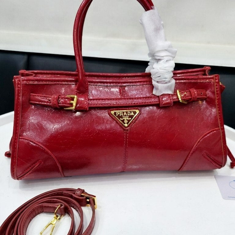 Prada Light Blue Mirror Quality Handbag with Decorative Charm 👜✨