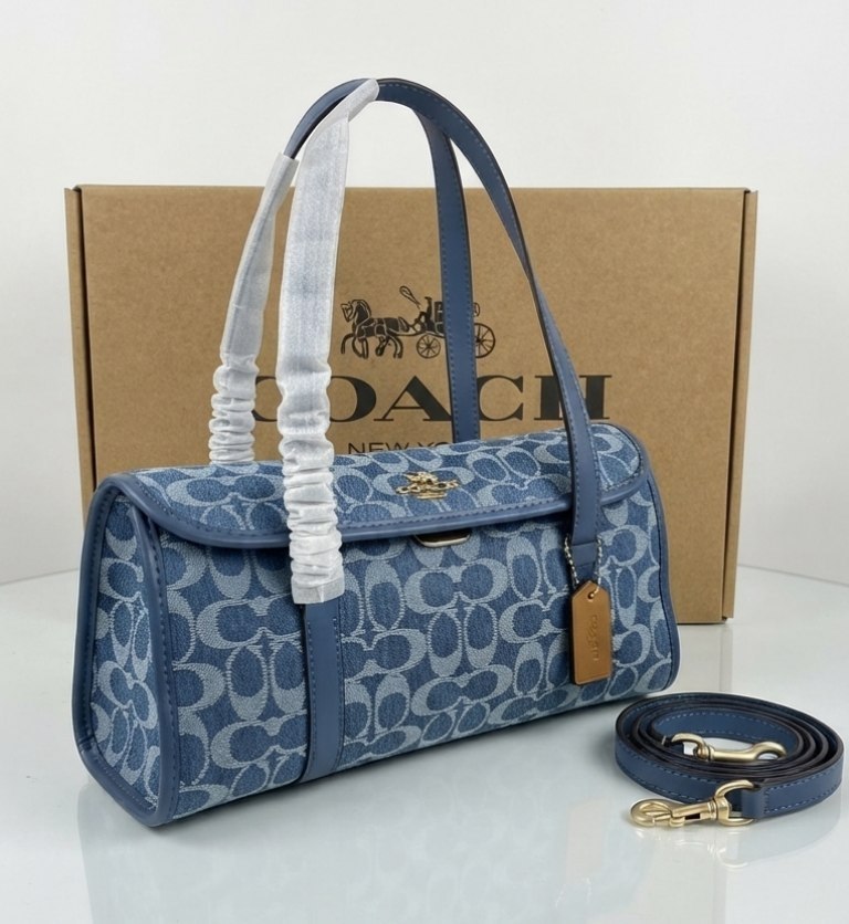 Coach Signature Denim Barrel Bag in Blue