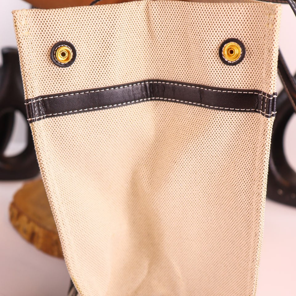Tory Burch Beige Canvas and Leather Trim Tote