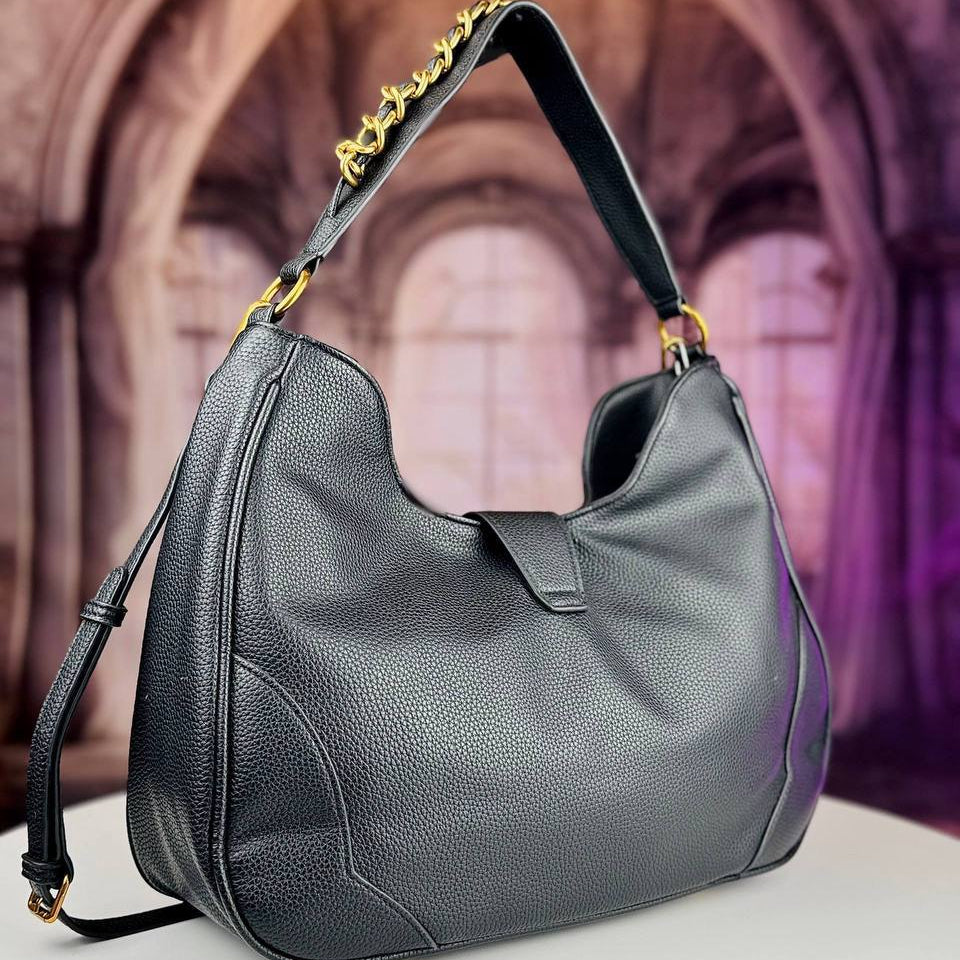 Roberto Cavalli Tan Leather Handbag with Signature Snake Hardware
