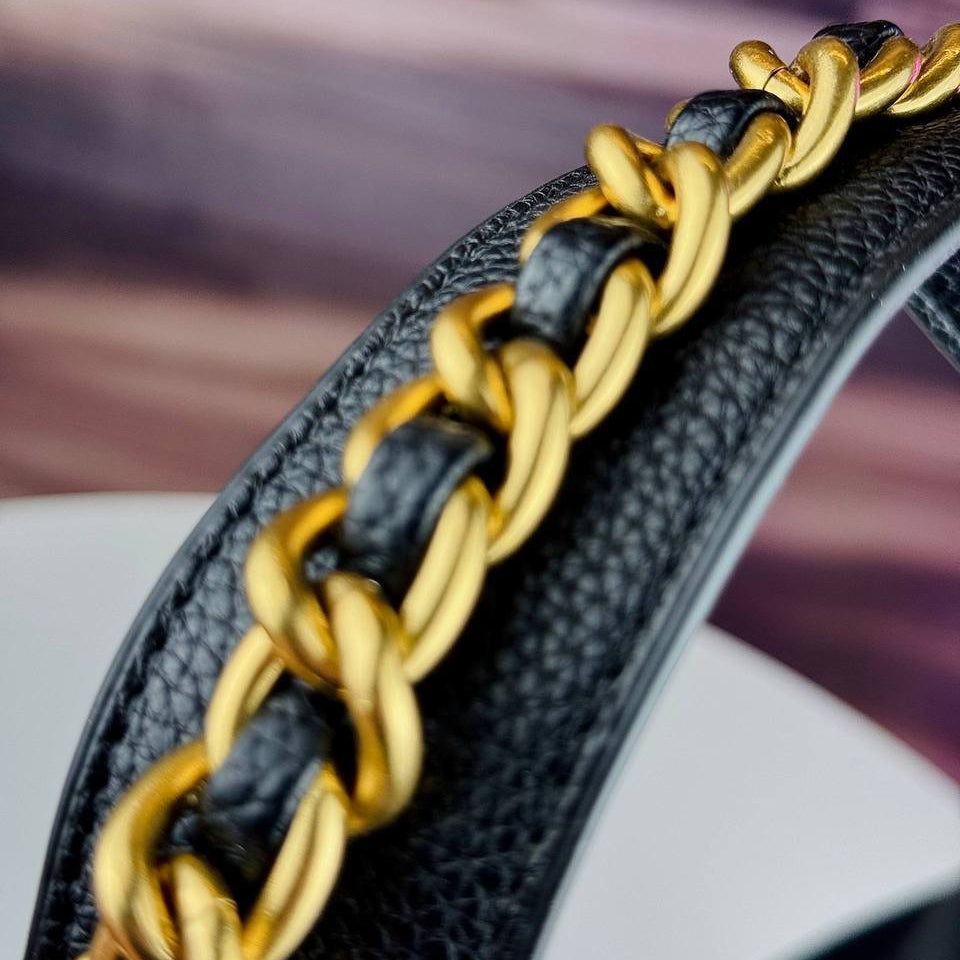 Roberto Cavalli Tan Leather Handbag with Signature Snake Hardware