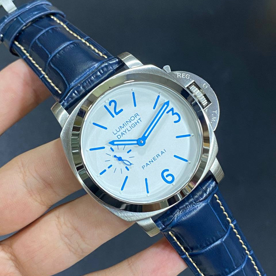Luminor Panerai Automatic Gold-Tone Watch with Black Leather Strap
