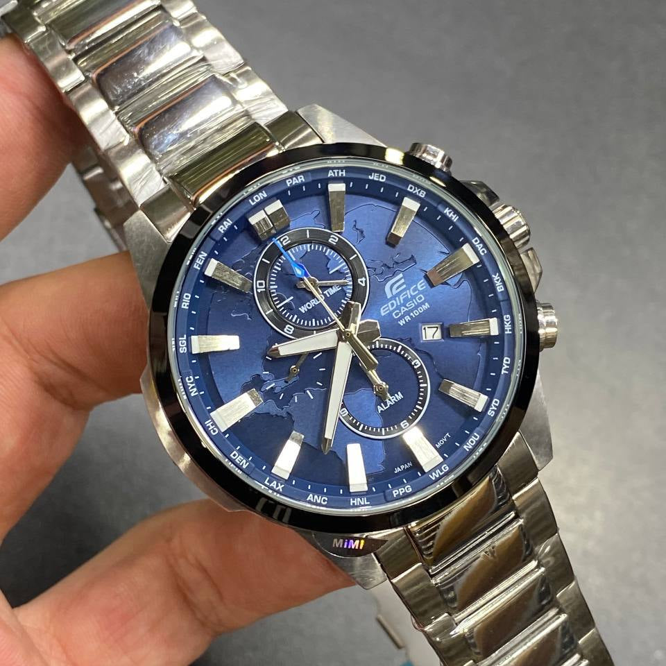 Casio Edifice World Time Stainless Steel Chronograph Watch