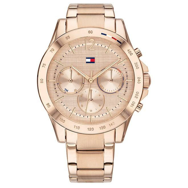 Tommy Hilfiger Rose Gold & Gray Stainless Steel Multifunction Watch ✨⌚️👑