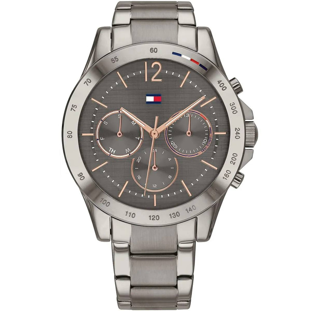 Tommy Hilfiger Rose Gold & Gray Stainless Steel Multifunction Watch ✨⌚️👑