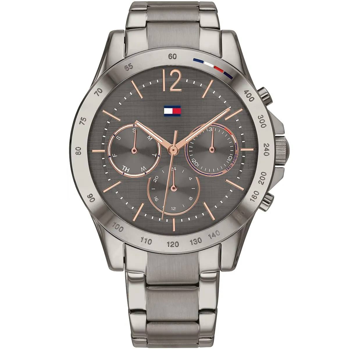 Tommy Hilfiger Rose Gold & Gray Stainless Steel Multifunction Watch ✨⌚️👑