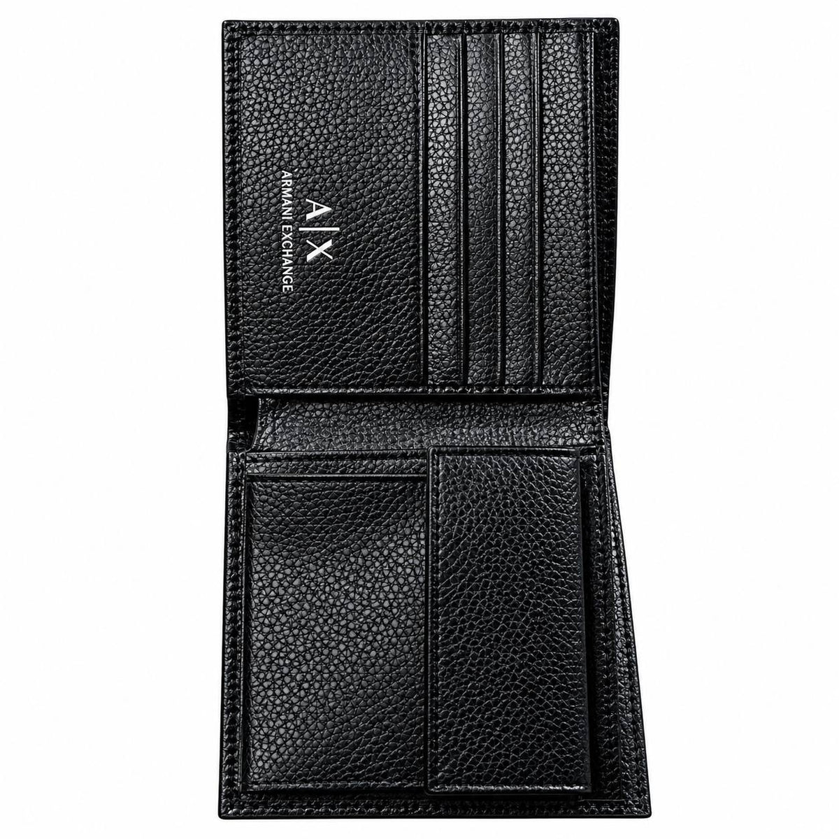 Armani Exchange Pebble Grain Leather Wallet and Card Holder Set