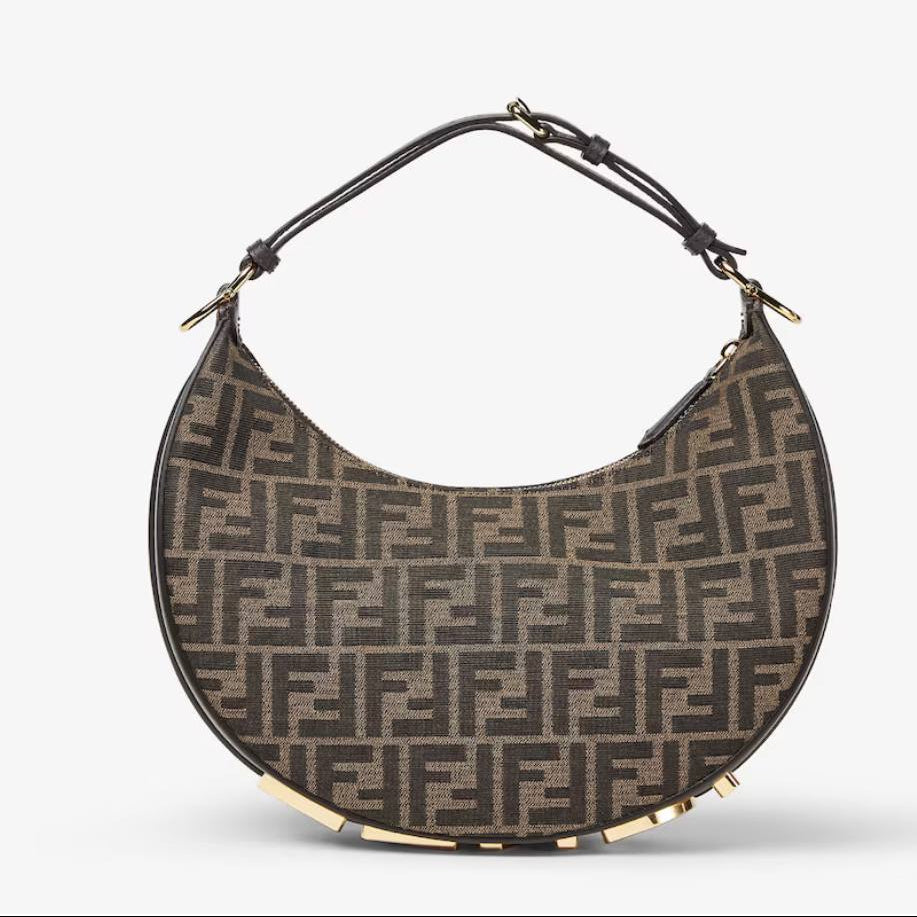 Fendi FF Monogram Fabric Small Fendigraphy Hobo Bag 👜🌙✨