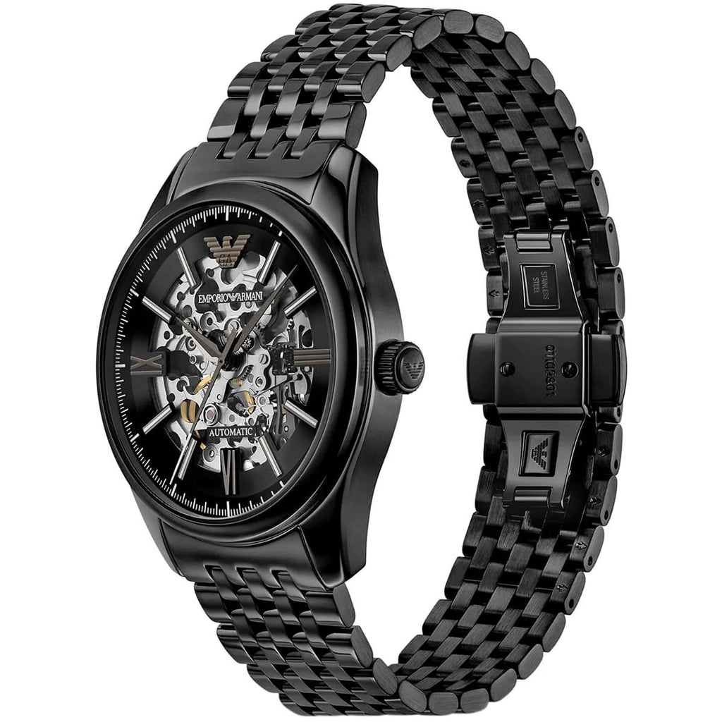 Emporio Armani Automatic: Black, Silver & Rose Gold Watch ⌚⚫🪙