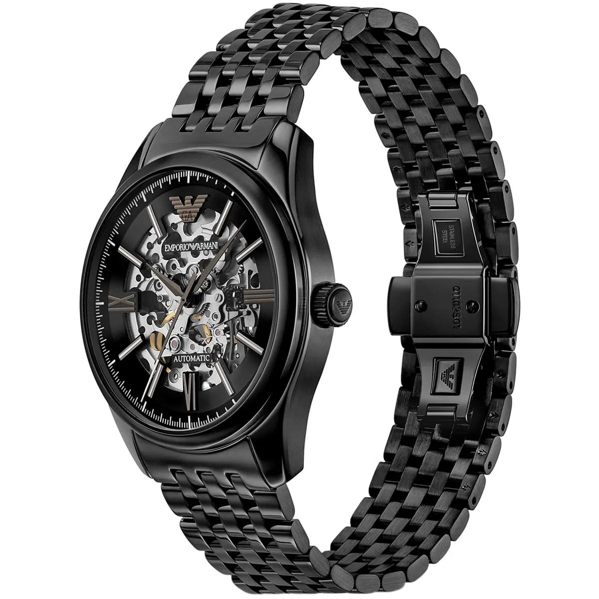 Emporio Armani Automatic: Black, Silver & Rose Gold Watch ⌚⚫🪙