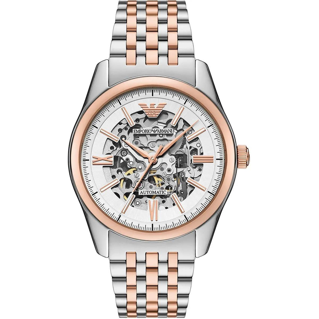 Emporio Armani Automatic: Black, Silver & Rose Gold Watch ⌚⚫🪙