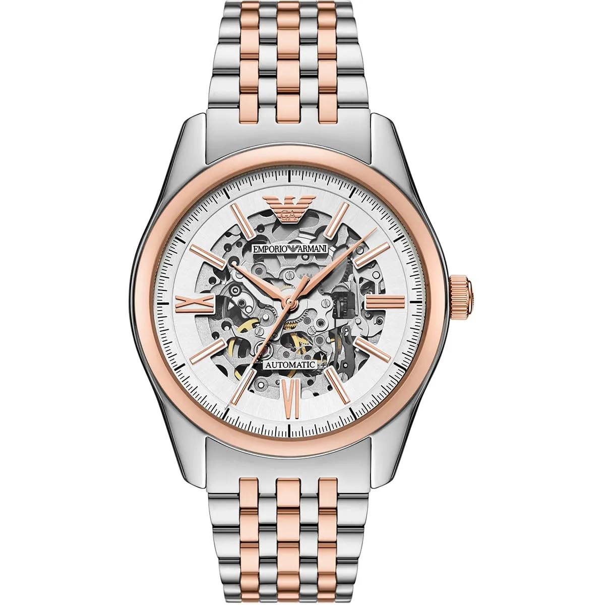 Emporio Armani Automatic: Black, Silver & Rose Gold Watch ⌚⚫🪙