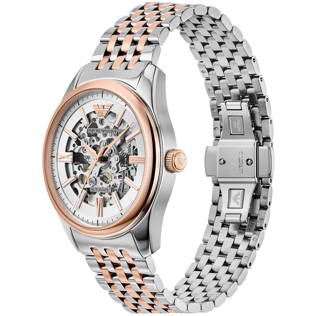 Emporio Armani Automatic: Black, Silver & Rose Gold Watch ⌚⚫🪙