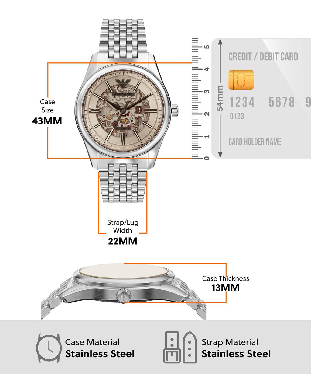 Emporio Armani Automatic: Black, Silver & Rose Gold Watch ⌚⚫🪙