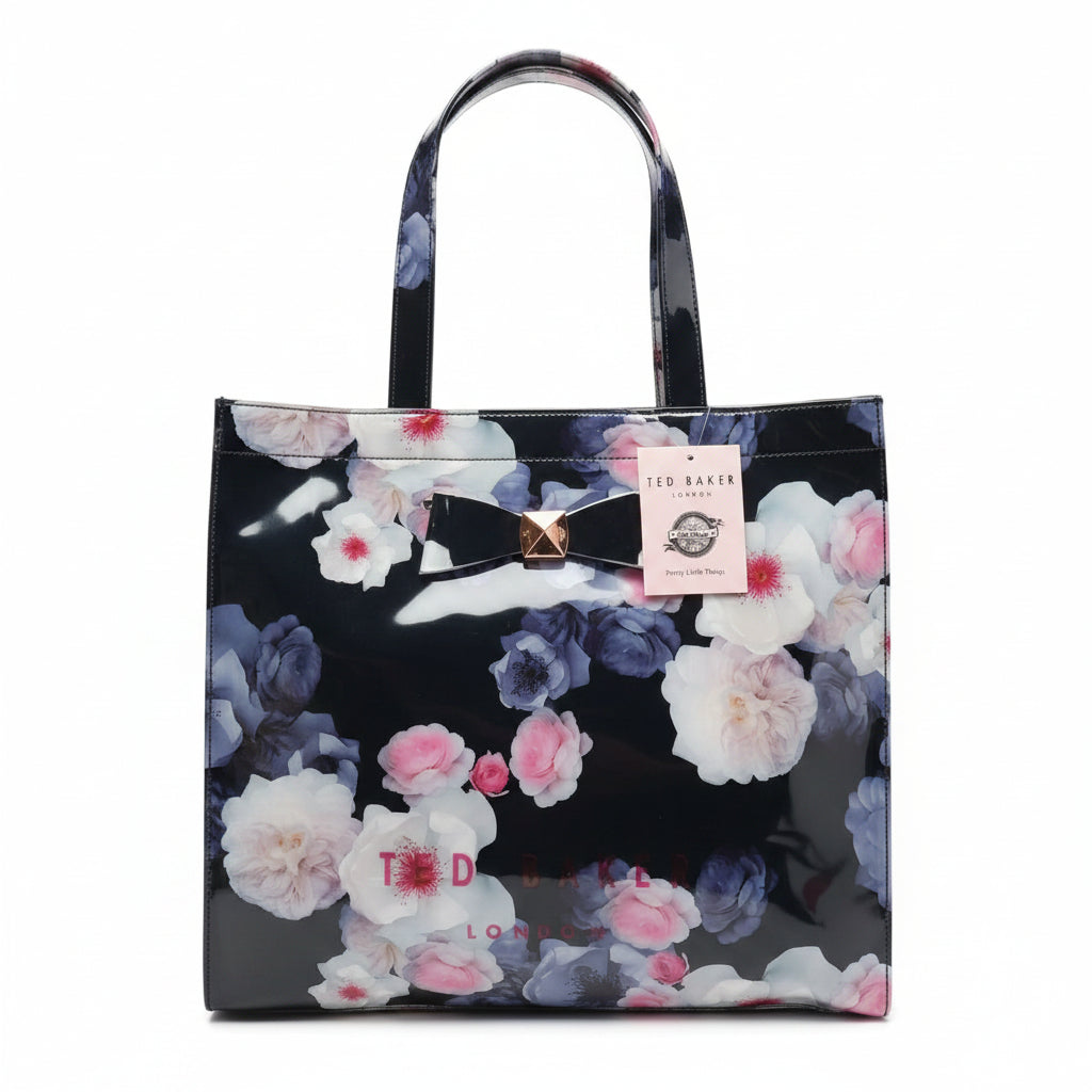 Ted Baker Floral Mirror Tote Bag in Black Silicone 🌸👜✨