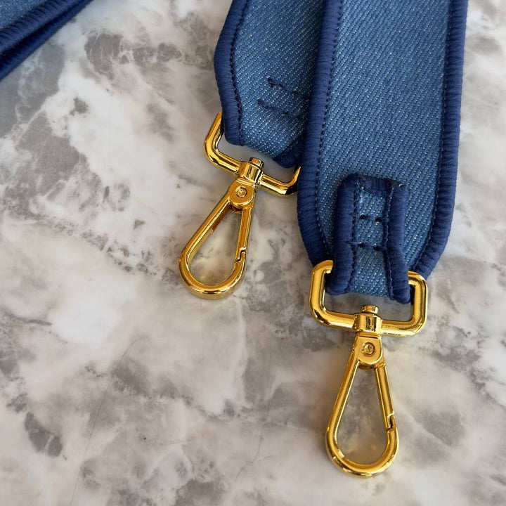 Fendi Denim Baguette Bag with Gold-Tone Hardware 👜✨