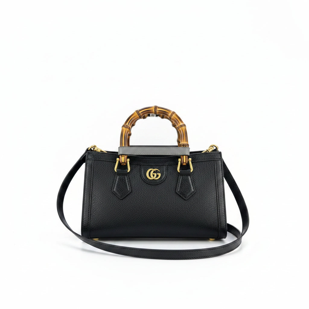 Gucci Bamboo Handle Leather Bag in Black 👜✨