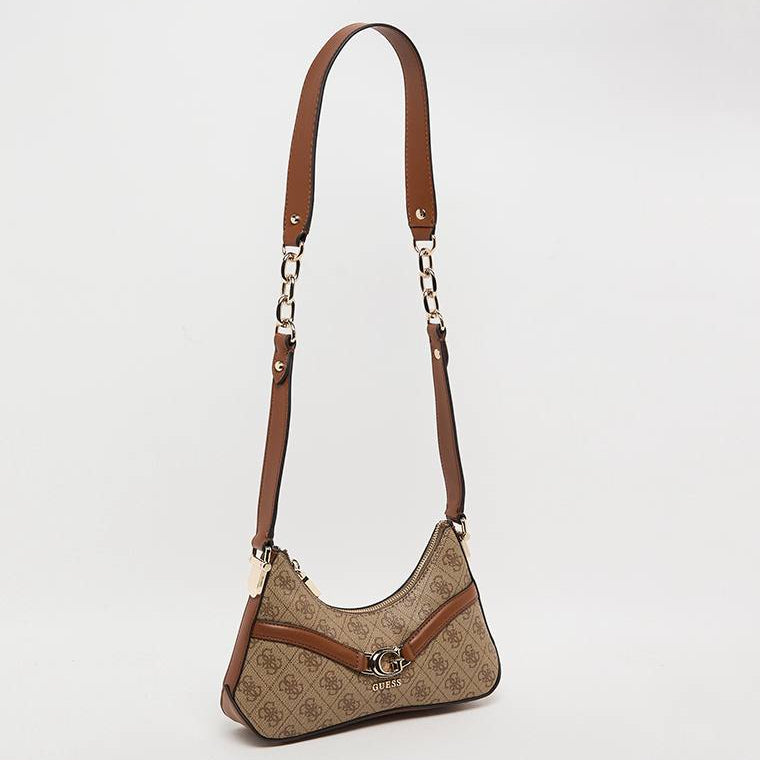 Guess Logo Print Shoulder Bag with Gold-Tone Hardware 👜✨