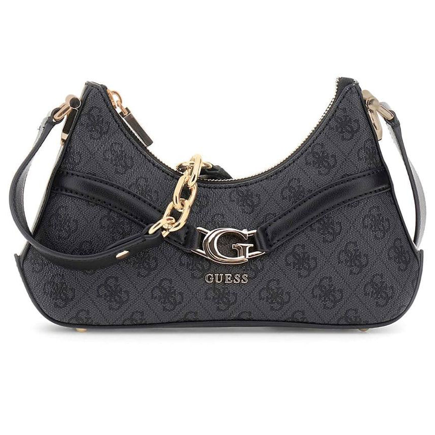 Guess Logo Print Shoulder Bag with Gold-Tone Hardware 👜✨